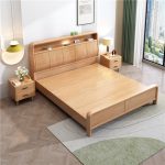 Modern Scandinavian Solid Wood Double Bed