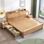 Modern Scandinavian Solid Wood Double Bed