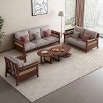 Modern Scandinavian Solid Wood Sofa for Living Rooms