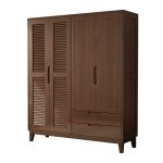 Modern Scandinavian Style Solid Wood Wardrobe for Bedroom