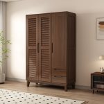 Modern Scandinavian Style Solid Wood Wardrobe for Bedroom