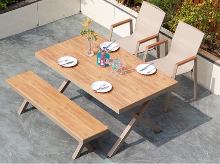 Enjoy meals outdoors with design-forward furniture.