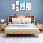 Modern Solid Wood Double Bed in Scandinavian Design for Wholesale