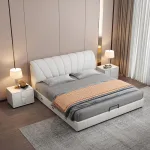 Modern Upholstered Bed with Neutral Tones for Any Bedroom