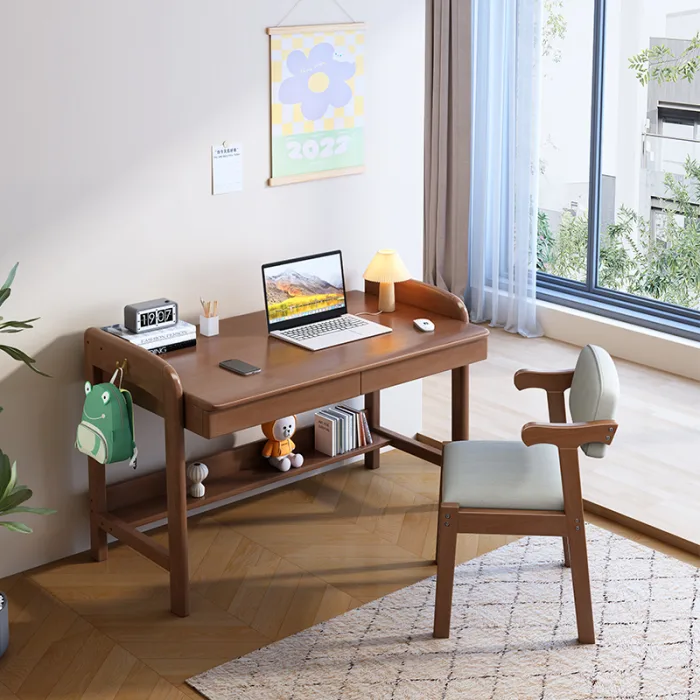 Solid wood gaming desks merge robust performance with aesthetic appeal.