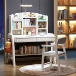 Scandinavian Adjustable Desk - Solid Wood Ergonomic Study Table for Home