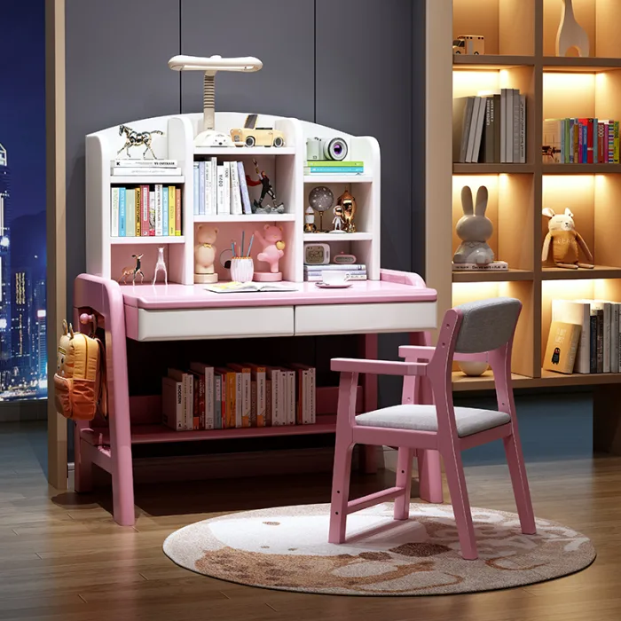 Scandinavian Adjustable Desk - Solid Wood Ergonomic Study Table for Home