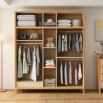 Nordic-Inspired Solid Wood Wardrobe for Bedroom Storage