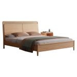 Nordic-Style Double Bed with Solid Wood Frame – Wholesale Availability
