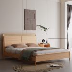 Nordic-Style Double Bed with Solid Wood Frame – Wholesale Availability