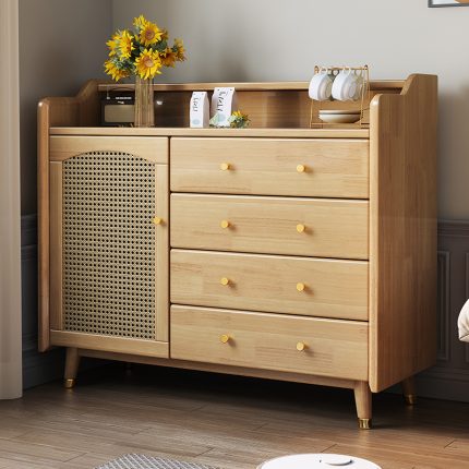Nordic Style Solid Wood Storage Cabinet for Living Room