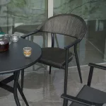 Outdoor cafe chairs with storage