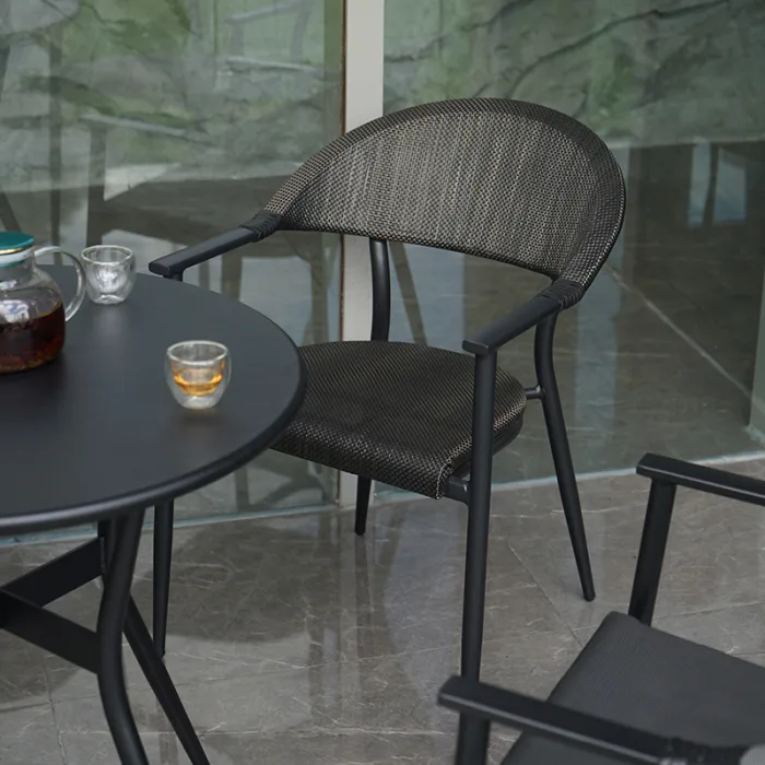 Outdoor cafe chairs with storage