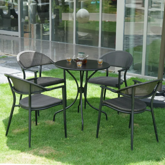 Outdoor cafe chairs with storage