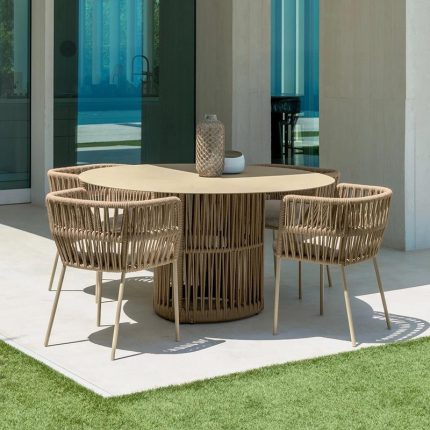 Enjoy meals outdoors with design-forward furniture.