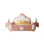 Playful Cartoon Solid Wood Bed for Children