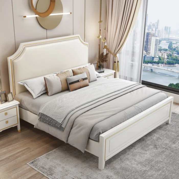Refined French-Style Wooden Bed with Luxury Design for Modern Homes