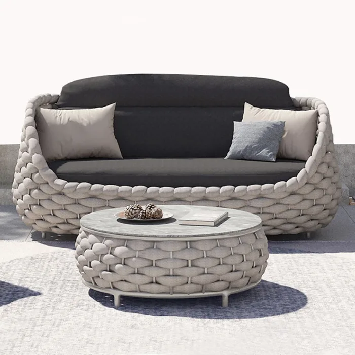 Refined Modern Minimalist Outdoor Sofa for Upscale Exteriors