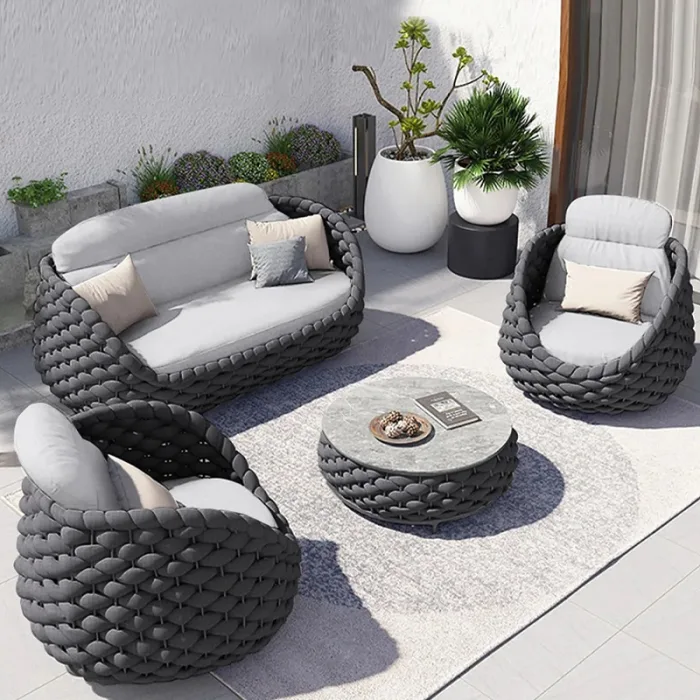 Refined Modern Minimalist Outdoor Sofa for Upscale Exteriors