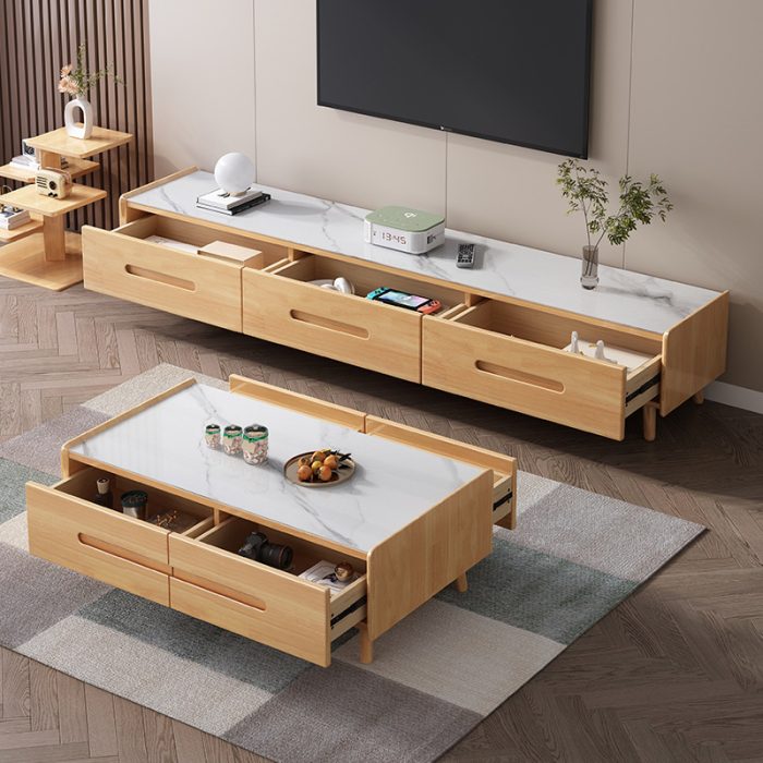 Introducing our modern Nordic solid wood coffee table, where elegance meets simplicity. Expertly crafted from premium solid wood, this table showcases the natural beauty of the materials with a sleek, minimalist design. Perfect for enhancing contemporary living spaces, it serves as a stylish centerpiece in any room. Ideal for American distributors and wholesalers seeking quality furniture that resonates with the sophistication and functionality of Scandinavian design.