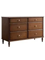Rubberwood Solid Storage Cabinet with Vintage Design for Living Room