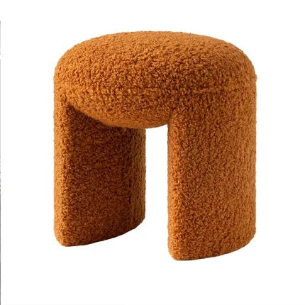 Vanity stool with solid wood frame and plush sponge cushion.