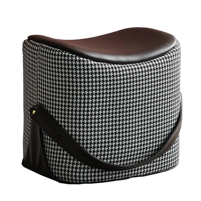 Solid wood vanity stool with plush sponge cushion for added comfort.
