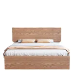 Scandinavian-Inspired Ash Wood Bed for Organized and Stylish Bedrooms