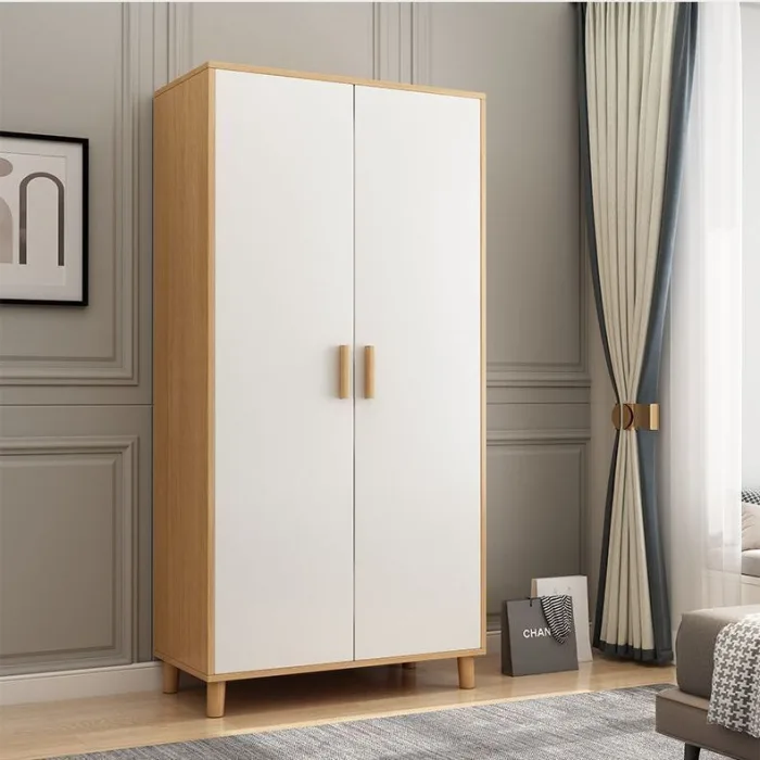 Scandinavian Minimalist Particle Board Wardrobe for Organized Living