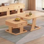 Scandinavian Minimalist Solid Wood Coffee Table for Modern Living Rooms