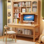 Scandinavian Minimalist Solid Wood Desk for Home or Office Use