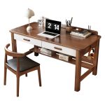 Scandinavian Minimalist Solid Wood Desk for Home or Office Use