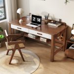 Scandinavian Minimalist Solid Wood Desk for Home or Office Use