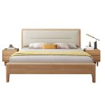 Scandinavian Minimalist Solid Wood Double Bed for Wholesale