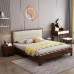 Scandinavian Minimalist Solid Wood Double Bed for Wholesale