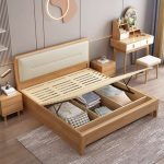 Scandinavian Minimalist Solid Wood Double Bed for Wholesale
