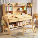 Scandinavian Minimalist Solid Wood Flip-Top Desk for Home Office