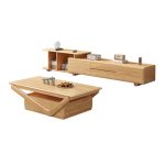 Scandinavian coffee table combines minimalist design with natural wood for versatile elegance.