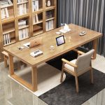 Scandinavian Solid Wood Desk with Clean Lines for Modern Work Environments