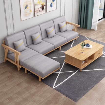 Scandinavian Solid Wood Sofa for Comfortable and Stylish Living Spaces