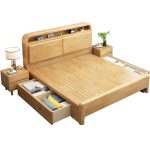 Scandinavian-Style Solid Wood Double Bed for B2B Furniture Distributors