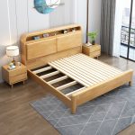 Scandinavian-Style Solid Wood Double Bed for B2B Furniture Distributors