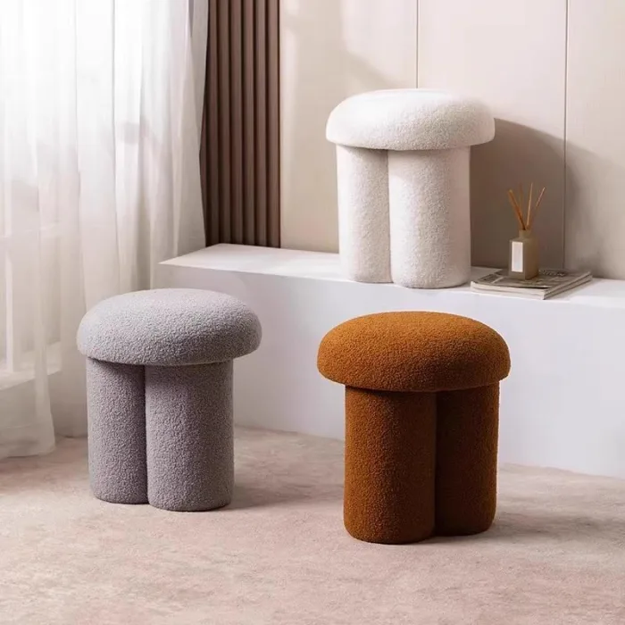  Chic vanity stool with solid wooden frame and soft sponge seat.