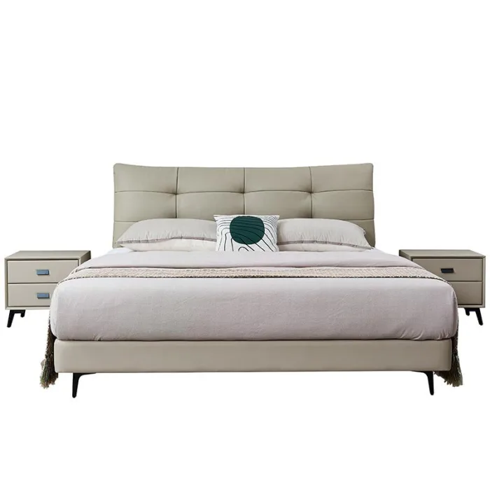Transform your bedroom into a sanctuary with a sophisticated wood frame bed.