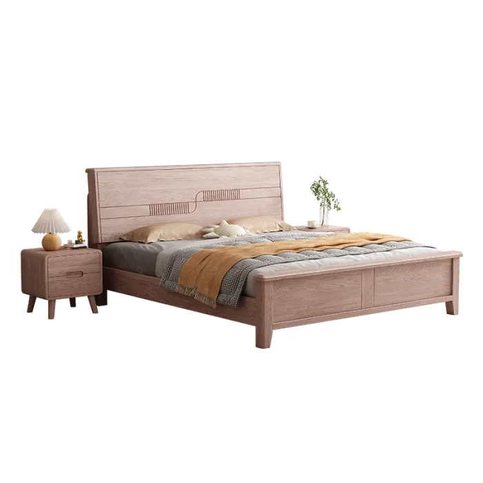 Sleek Ash Wood Bed for Simple, Functional Bedroom Spaces