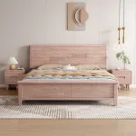 Sleek Ash Wood Bed for Simple, Functional Bedroom Spaces