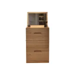 Sleek Ash Wood Vanity Table with Simple and Functional Design