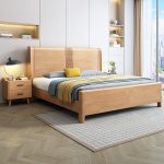 Sleek Scandinavian Solid Wood Double Bed for Bulk Wholesale Orders