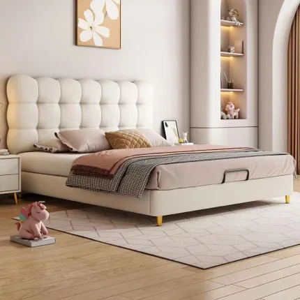 Soft Upholstered Bed with Simple, Timeless Design