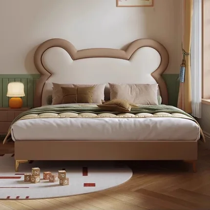 Solid Wood Cartoon Bed for Kids’ Bedrooms